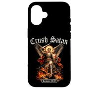 Custodia per iPhone 16 Schiaccia Satana San Michele Romani Versi Biblici Arcangelo Angelo
