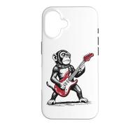 Custodia per iPhone 16 Scimmia rock, scimmietta divertente che suona la chitarra