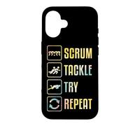 Custodia per iPhone 16 Scrum Tackle Prova a ripetere una semplice grafica di rugby