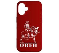 Custodia per iPhone 16 Segno Astrologico Russia Ariete Compleanno Cirillico Russo
