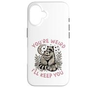 Custodia per iPhone 16 sei strano ti terrò procione opossum Valentine Days