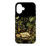 Custodia per iPhone 16 Serra vintage botanica panchina da vaso, design naturale