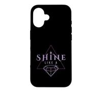 Custodia per iPhone 16 Shine Like A Diamond Viola Motivazione Energia Positiva