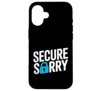 Custodia per iPhone 16 Sicuro Sorry Lucchetto Data Breach Cyber Security Umorismo