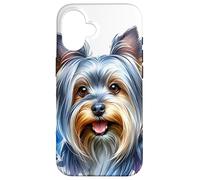 Custodia per iPhone 16 Silky Terrier Dog Acquerello Opera d'arte