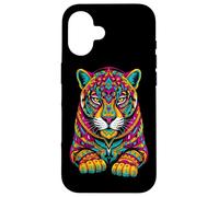 Custodia per iPhone 16 Simboli d'arte guerrieri mitologici della mitologia del giaguaro maya azteco messicano