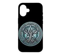 Custodia per iPhone 16 Simbolo della strega Wicca Wiccan Capodanno pagano Benedetto Samhain