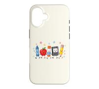 Custodia per iPhone 16 Simpatico materiale scolastico Crew Back to School Cartoon Design