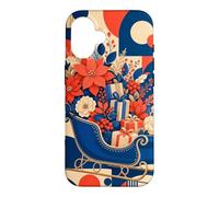 Custodia per iPhone 16 Slitta vintage riempita con fiori invernali