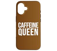 Custodia per iPhone 16 Slogan divertente per amanti del caffè della regina della caffeina