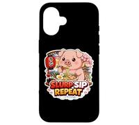 Custodia per iPhone 16 Slurp Sip Repeat Divertente Maiale Mangiare Ramen Noodle Soup Giappone