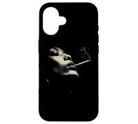 Custodia per iPhone 16 Smoky Jazz Man Minimal Face Portrait Estetica