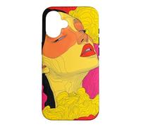 Custodia per iPhone 16 Sogno a Colori - Volto Surreale e Onde Astratte