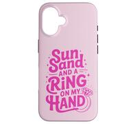 Custodia per iPhone 16 Sole sabbia e un anello sulla mia mano luna di miele