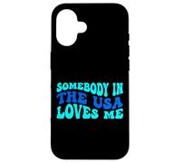 Custodia per iPhone 16 Somebody in The USA Loves Me Modern Boho Vibe