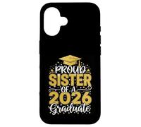 Custodia per iPhone 16 Sorella orgogliosa di una classe 2026 Laureato Senior Graduation 26