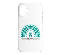 Custodia per iPhone 16 Sostengo i sopravvissuti alla consapevolezza delle aggressioni sessuali Boho Rainbow