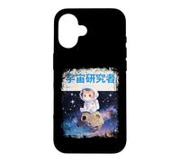 Custodia per iPhone 16 Space Explorer Gatto giapponese in tuta spaziale su asteroide