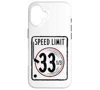 Custodia per iPhone 16 Speed Limit 33 1/3 RPM Vinyl Record Album di Musica DJ