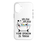 Custodia per iPhone 16 Splish Splash La tua opinione è Trash Opossum Bath