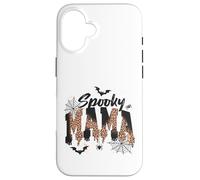 Custodia per iPhone 16 Spooky Mama Leopard Print Ghost Halloween Design