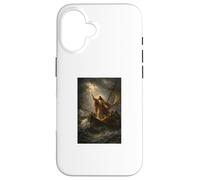Custodia per iPhone 16 Stampa artistica biblica di Gesù che calma la tempesta di speranza e fiducia