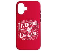 Custodia per iPhone 16 Stampa bianca vintage Liverpool Inghilterra Liverbird
