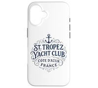 Custodia per iPhone 16 Stampa vintage di St. Tropez Yacht Club Navy