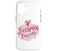 Custodia per iPhone 16 Stampa vintage Liverpool England Liverbird rossa