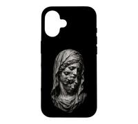 Custodia per iPhone 16 Statua Estetica Oscura Cascata Volti Velati Arte Surreale