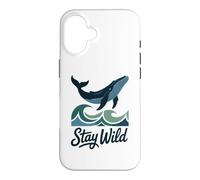 Custodia per iPhone 16 Stay Wild Cute Blue Whale Amante Ocean Marine Life Waves