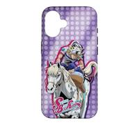 Custodia per iPhone 16 Steel Ball Run Johnny on Horseback with Show Logo Anime
