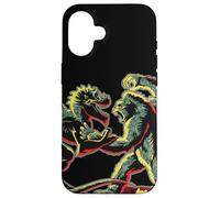 Custodia per iPhone 16 Stencil Mash Geek tra King Kong Skull Island e Gaw MonsterVerse