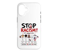 Custodia per iPhone 16 Stop Racism It's Okay to Be Asian Black Arab Normal American