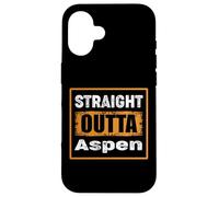 Custodia per iPhone 16 Straight Outta Aspen, Colorado, USA, stile retrò invecchiato, vintage