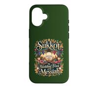 Custodia per iPhone 16 Sukkot La festa di nozze del Messia Menorah Gerusalemme