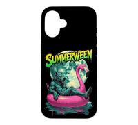 Custodia per iPhone 16 Summerween Werewolf Retro Horror Beach Halloween in estate