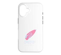 Custodia per iPhone 16 Surf's Up - Tavola da surf disegnata a mano, colore: Rosa