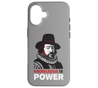 Custodia per iPhone 16 T-shirt La Conoscenza è Potere - Arte Filosofica Moderna