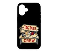 Custodia per iPhone 16 TAG TABLE CREW Banco per mercatino dell'usato