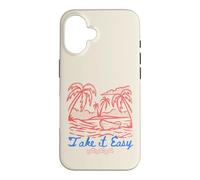 Custodia per iPhone 16 Take It Easy Coastal Vibes Beach Palm Tree Summer