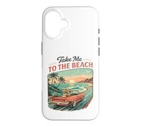 Custodia per iPhone 16 Take Me To The Beach Retro Tramonto Drive