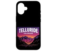 Custodia per iPhone 16 Telluride Colorado Retro Montagna Tramonto
