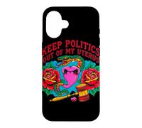 Custodia per iPhone 16 Tenere la politica fuori dalle rose serpente utero