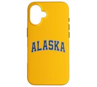 Custodia per iPhone 16 Testo retrò stile vintage blu Alaska
