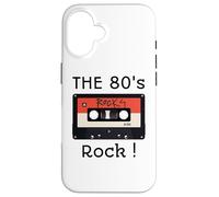 Custodia per iPhone 16 The 80's Rock - Nastro a cassetta per camicia, stampa nera