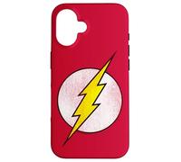 Custodia per iPhone 16 The Flash Logo Distressed White & Yellow