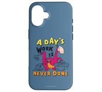 Custodia per iPhone 16 The Flintstones Dino A Day's Work Is Never Done