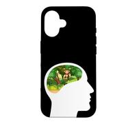 Custodia per iPhone 16 The Monkey Runs the Show giocoso, si appoggia all'umorismo