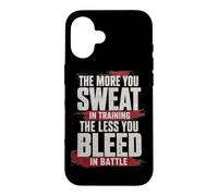 Custodia per iPhone 16 The More You Sweat in Training, The Less You Bleed in Battle